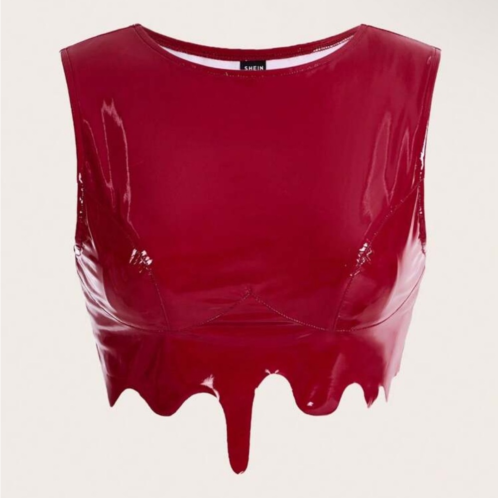 Cute leather drip top, #artsy#club